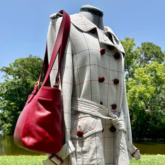 Coach Vintage Soho Waverly Buckle Bag 1999 Dominican Republic Brass & Red 4157 - Picture 6 of 16